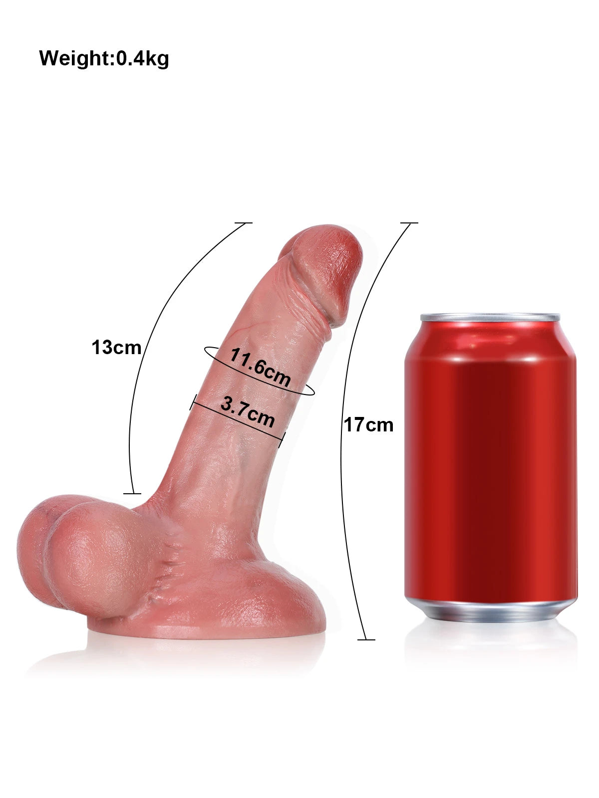 Beacher - Dildo Sottile e Piccolo con Pelle Morbida e Testicoli Grandi - 17 cm