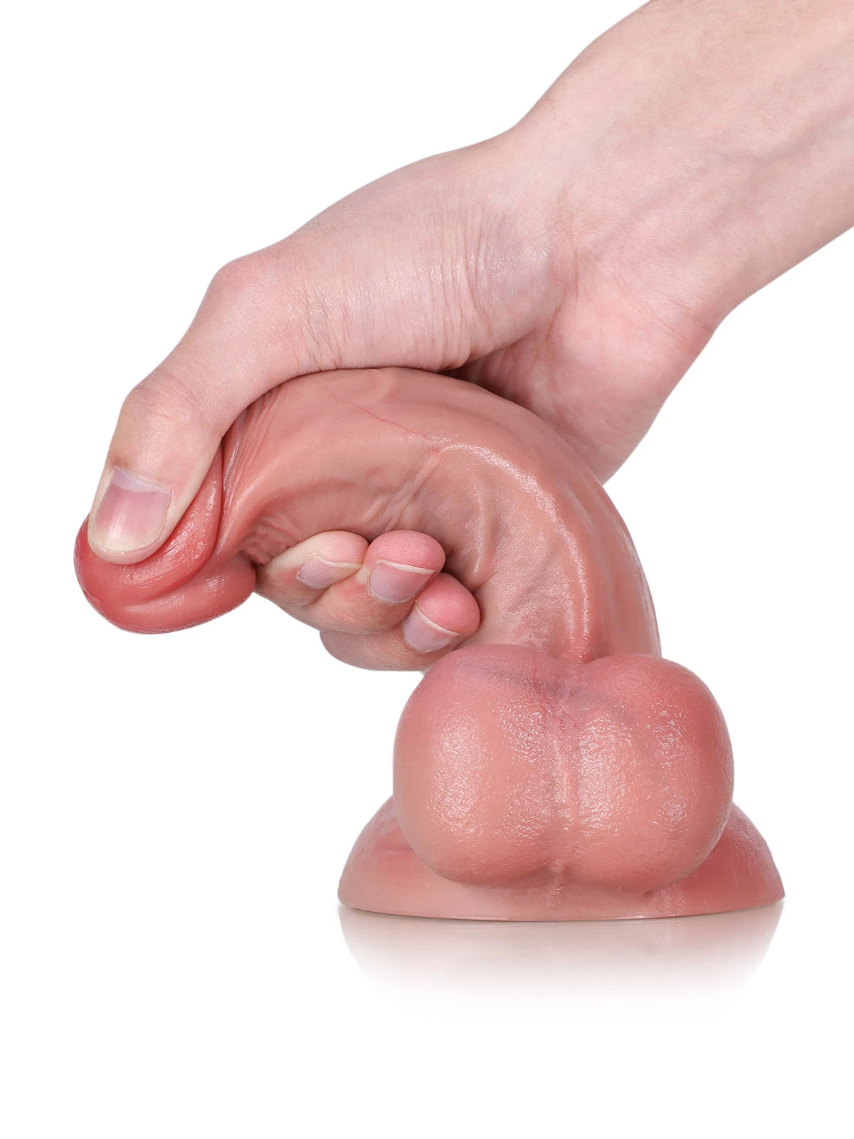 Beacher - Dildo Sottile e Piccolo con Pelle Morbida e Testicoli Grandi - 17 cm