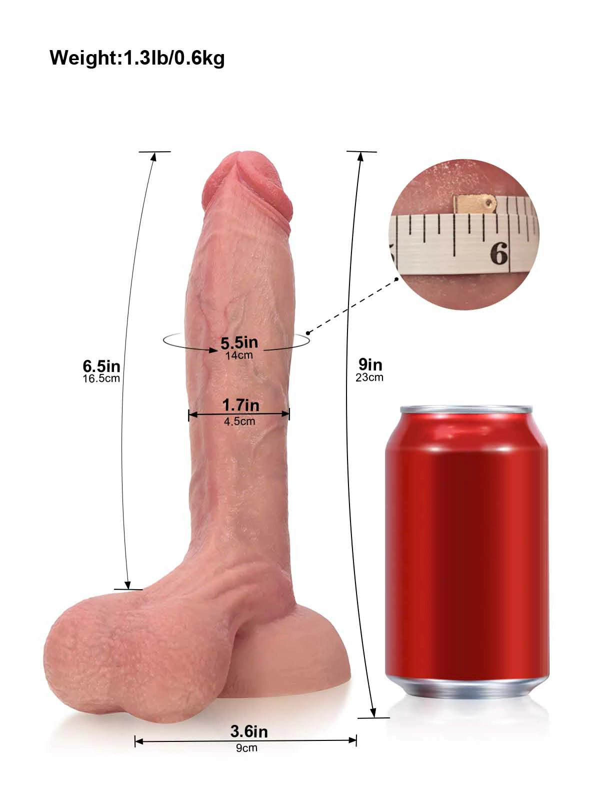 Caleb - Fallo Realistico Doppia Densità con Testicoli Mobili - 23 cm