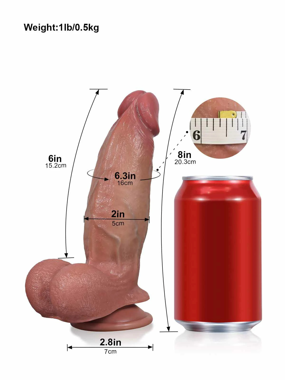 Cato - Dildo Realistico SlidingSkin Compatto e Flessibile - 20,3 cm