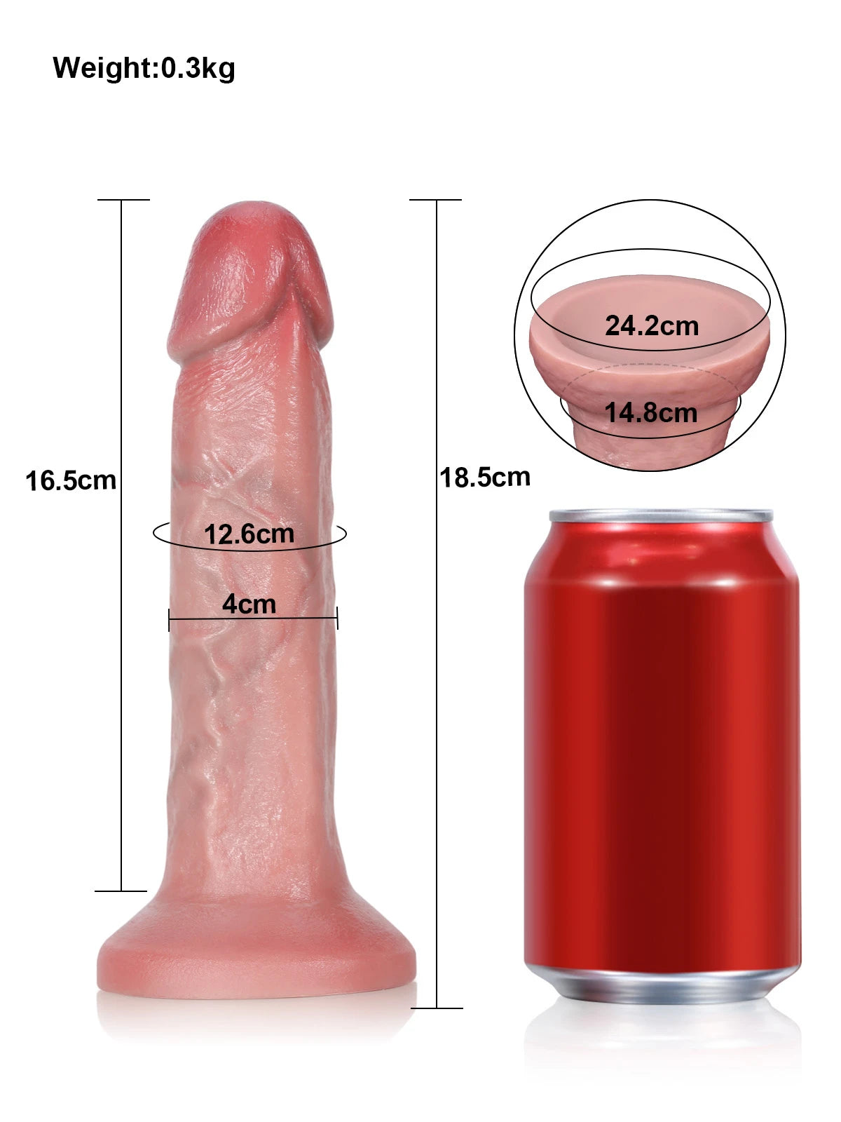 Dary - Dildo Morbido e Flessibile Senza Testicoli per Principianti - 18,5 cm