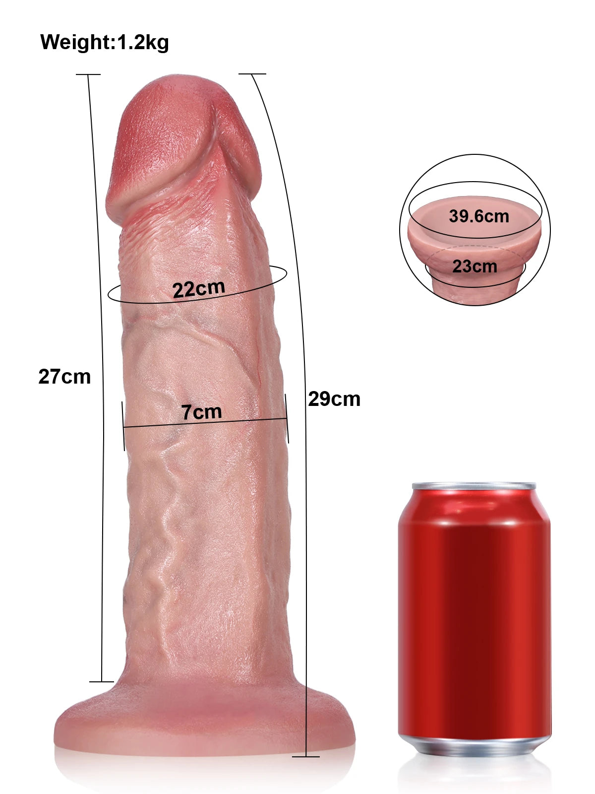 David - Dildo Anale Extra Grosso a Doppia Densità - 29 cm