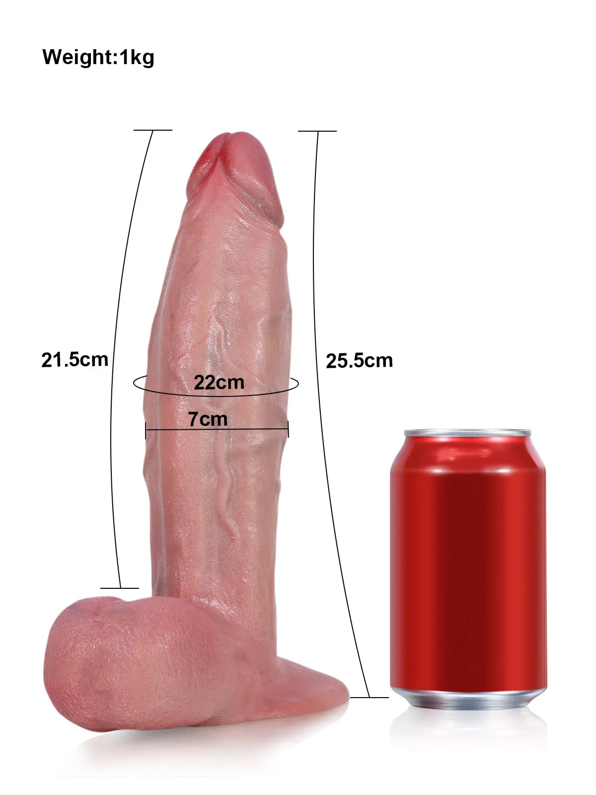 Dragon - Dildo Realistico XL con Vac-U-Lock e Testicoli Oscillanti - 25,5 cm