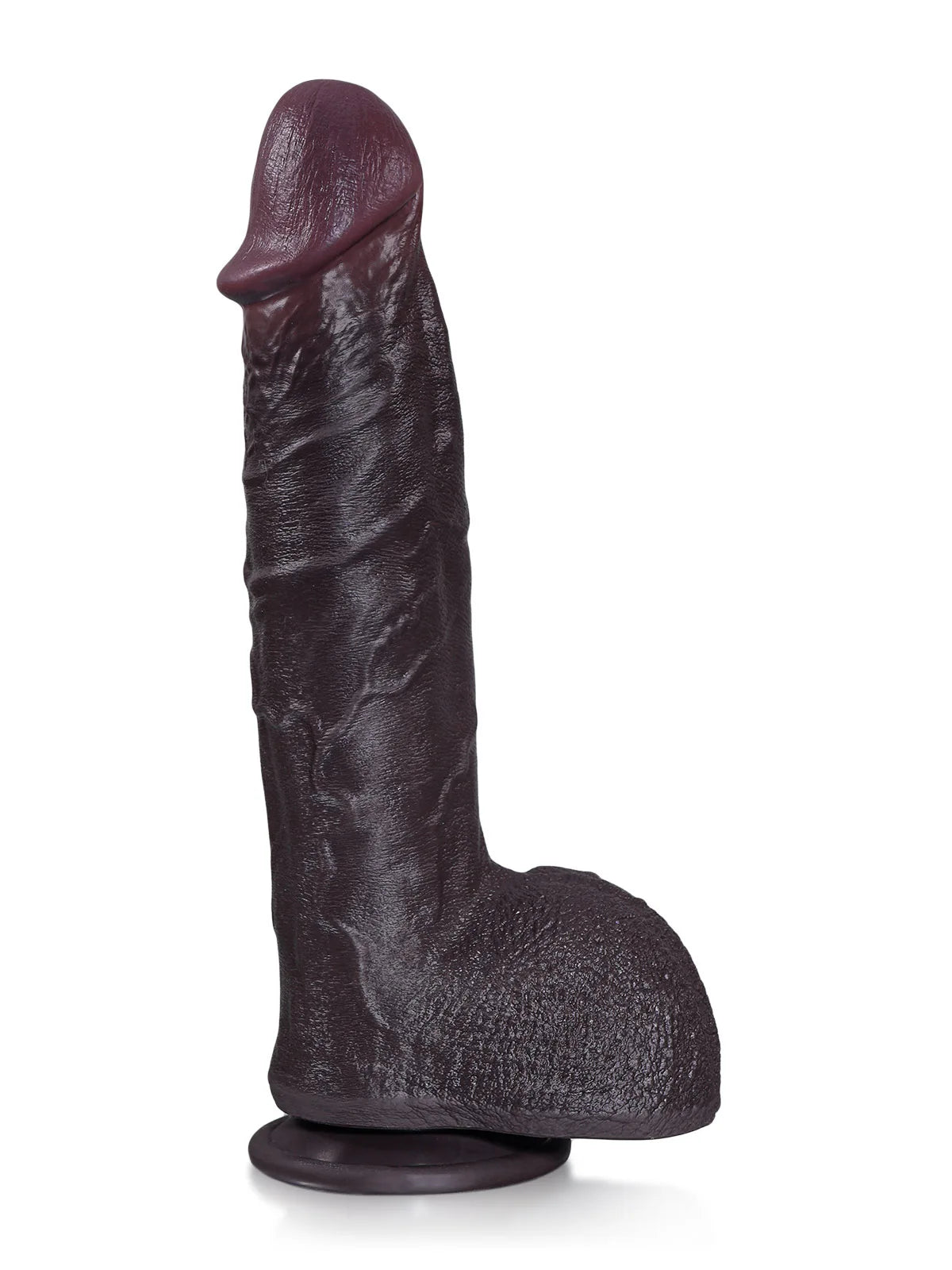 Elias - Dildo realistico vibrante riscaldato nero glande largo 9 modalità - 27 cm