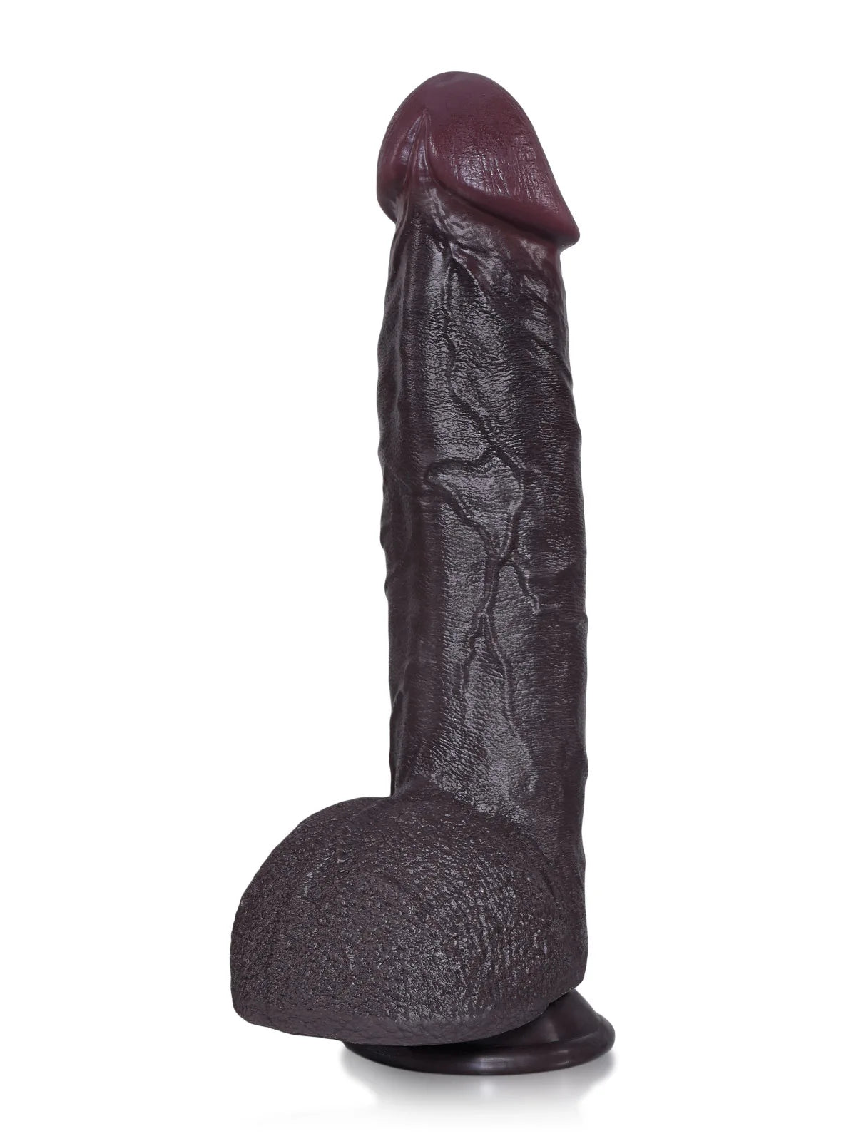 Elias - Dildo realistico vibrante riscaldato nero glande largo 9 modalità - 27 cm