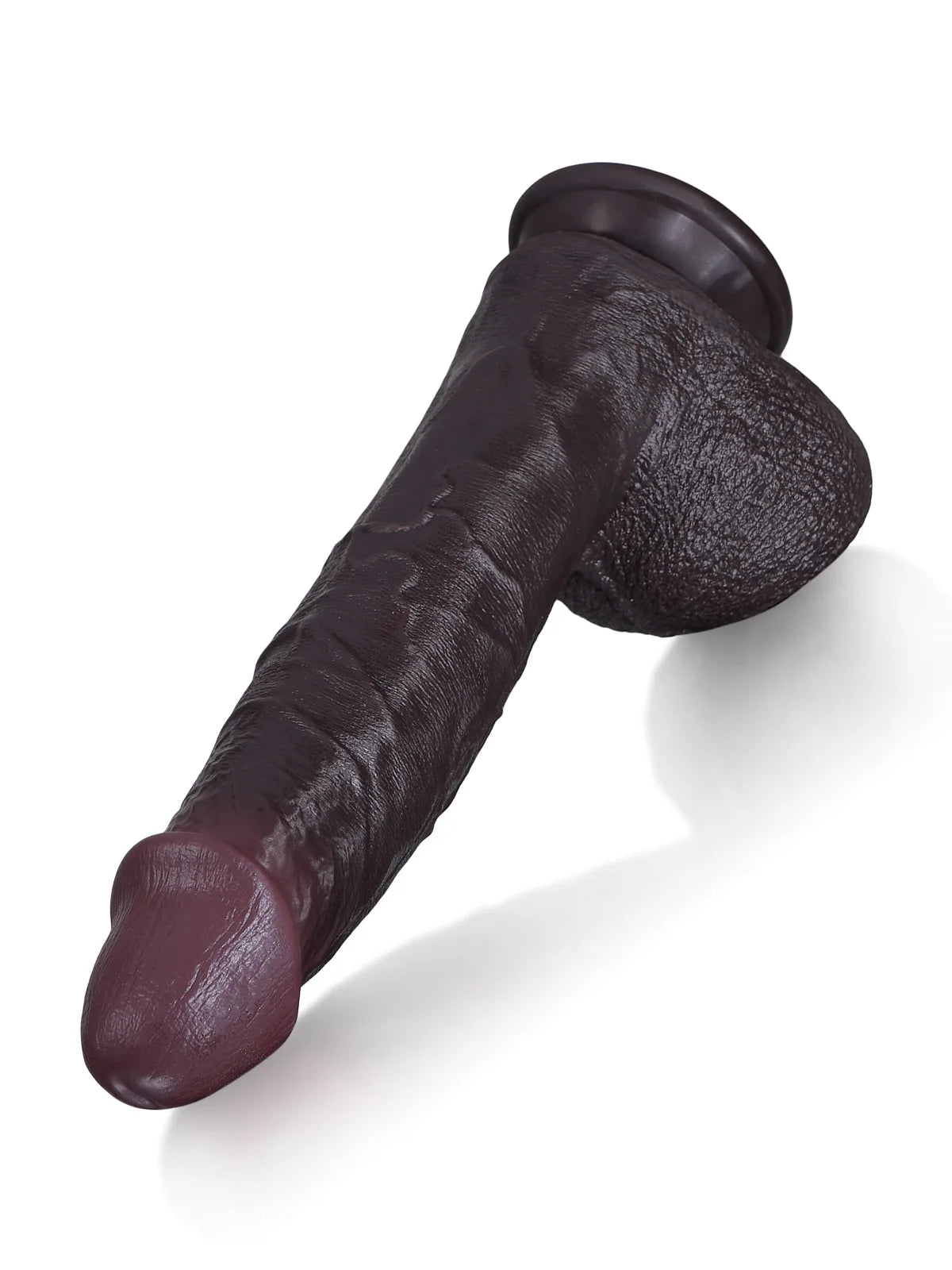 Elias - Dildo realistico vibrante riscaldato nero glande largo 9 modalità - 27 cm