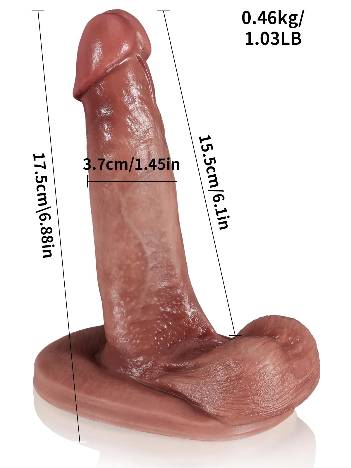 Giacomo - Dildo realistico con pelle scorrevole per principianti - 17,5 cm