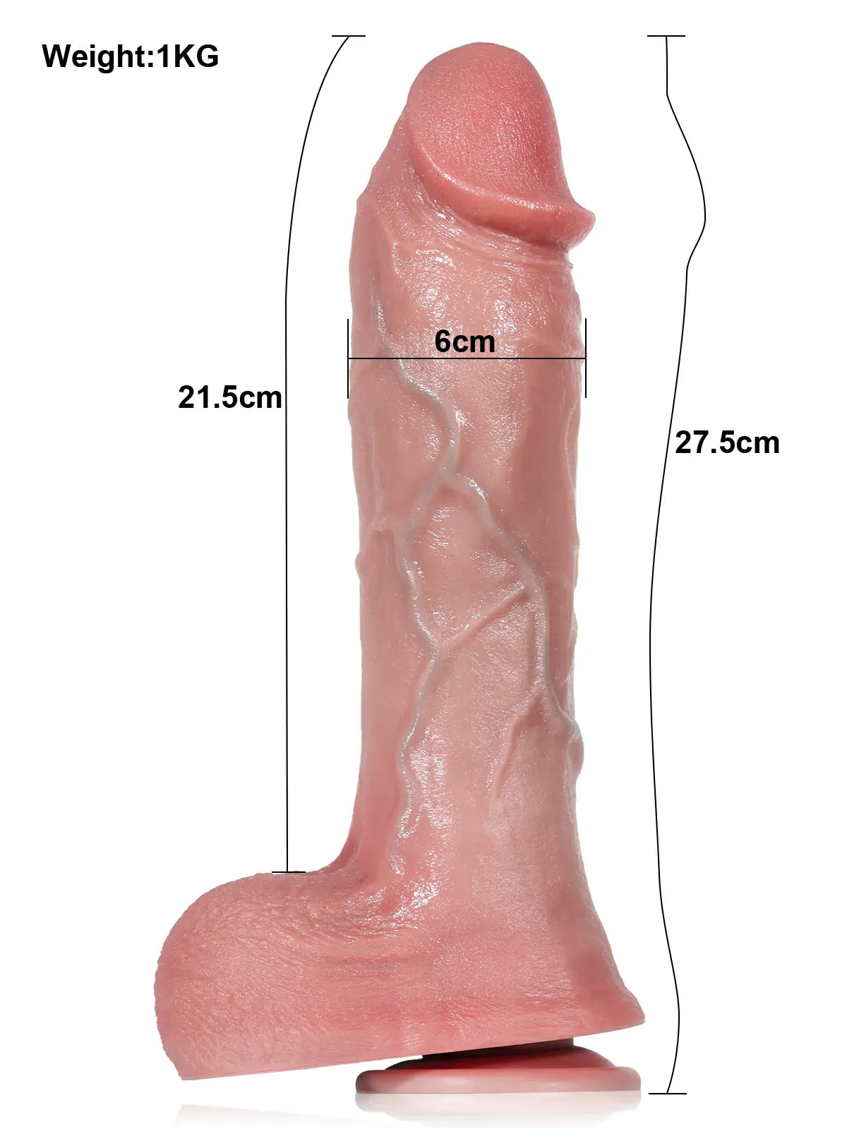 Hagen - Dildo Vibrante Spesso con Spinta Automatica, 3 Modalità e 9 Vibrazioni - 27,5 cm