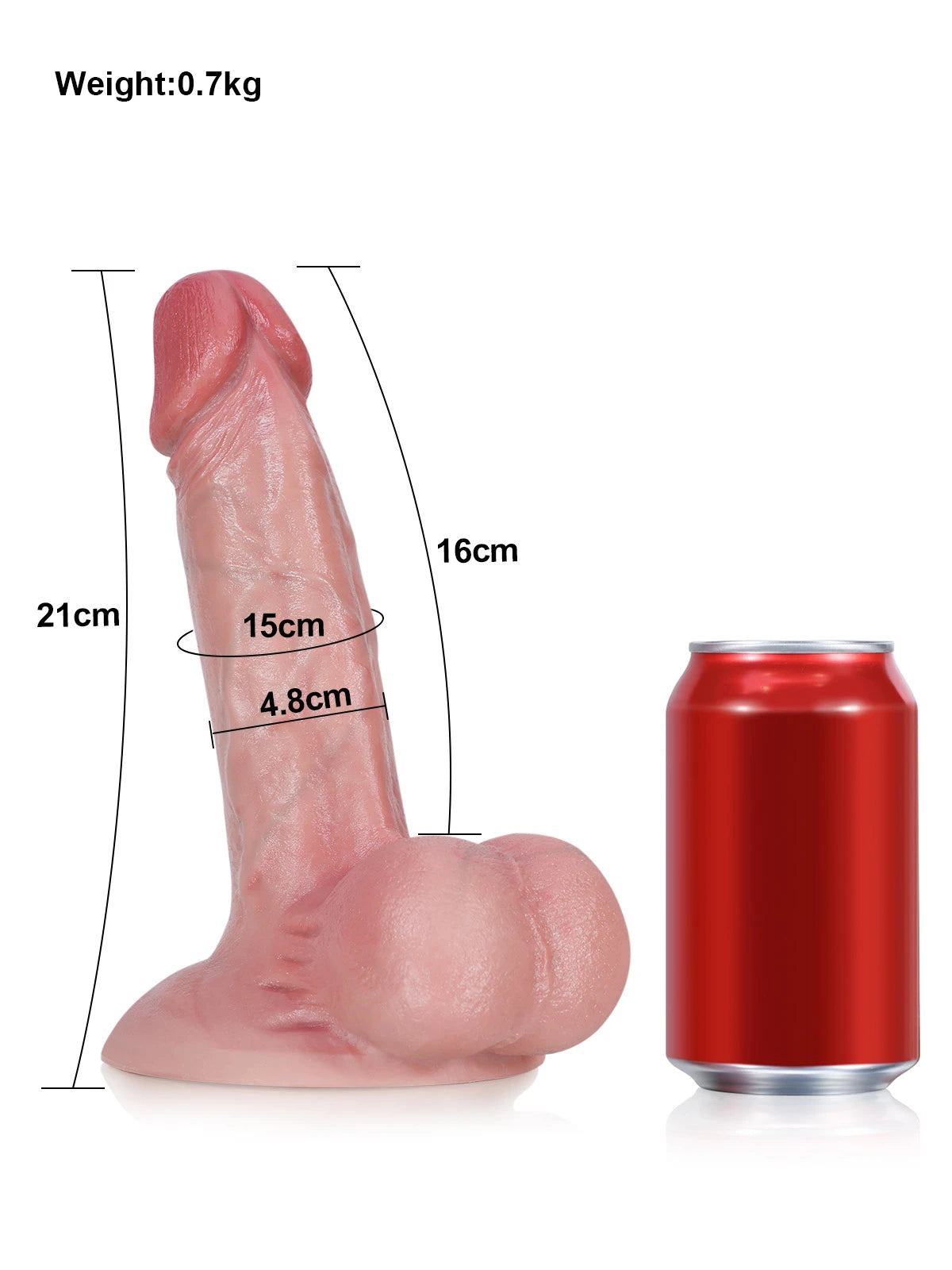 John - Dildo Realistico con Ventosa Grande e Testicoli Grandi - 21 cm