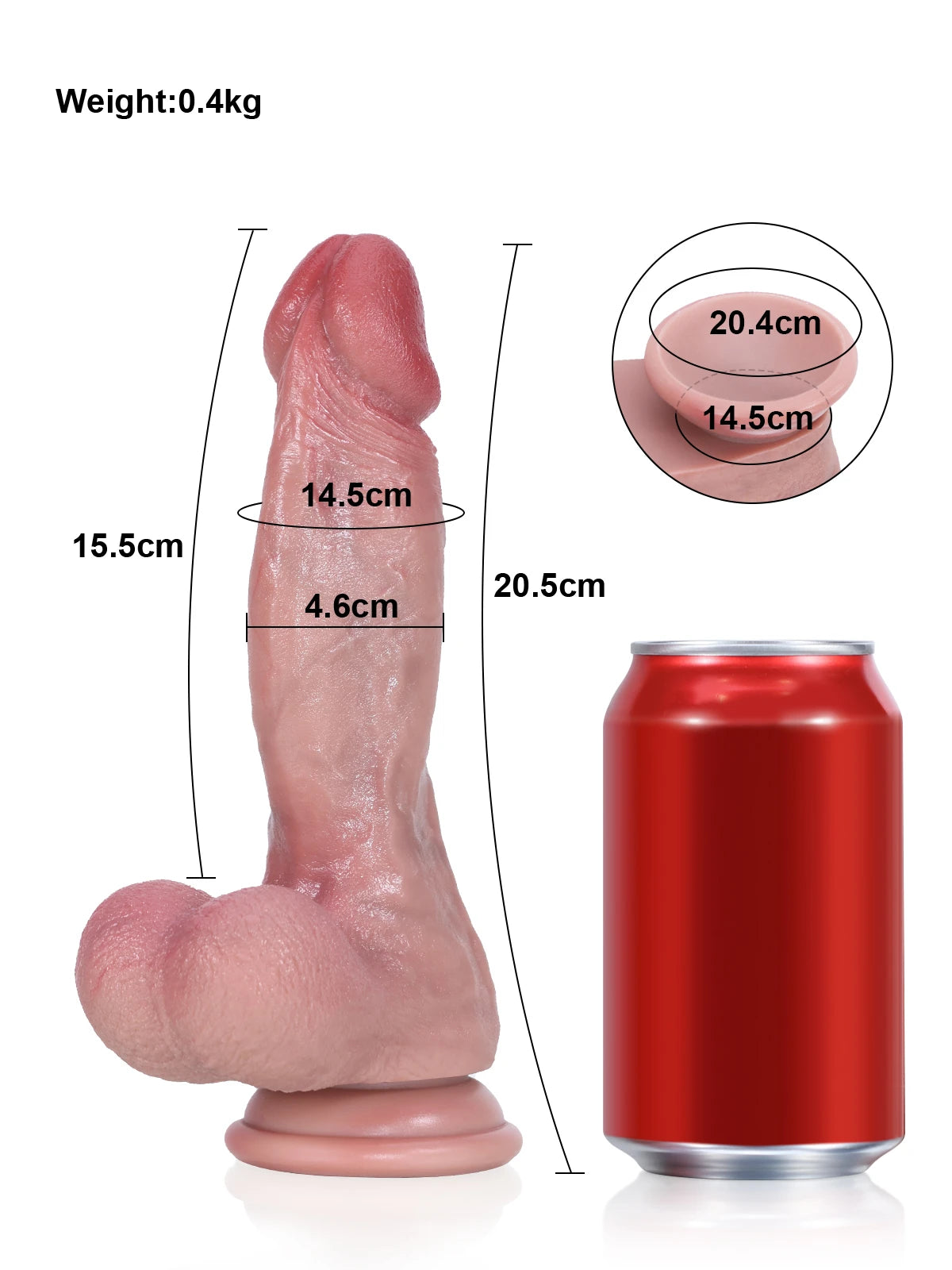 Josh - Dildo Realistico Flessibile con Glande Grande e Fusto Innalzato - 20,5 cm