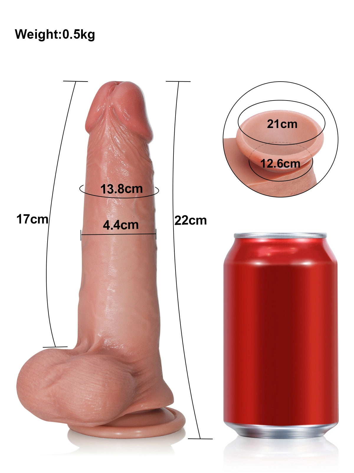 Mauro - Dildo realistico flessibile con pelle scorrevole e testicoli mobili - 22 cm