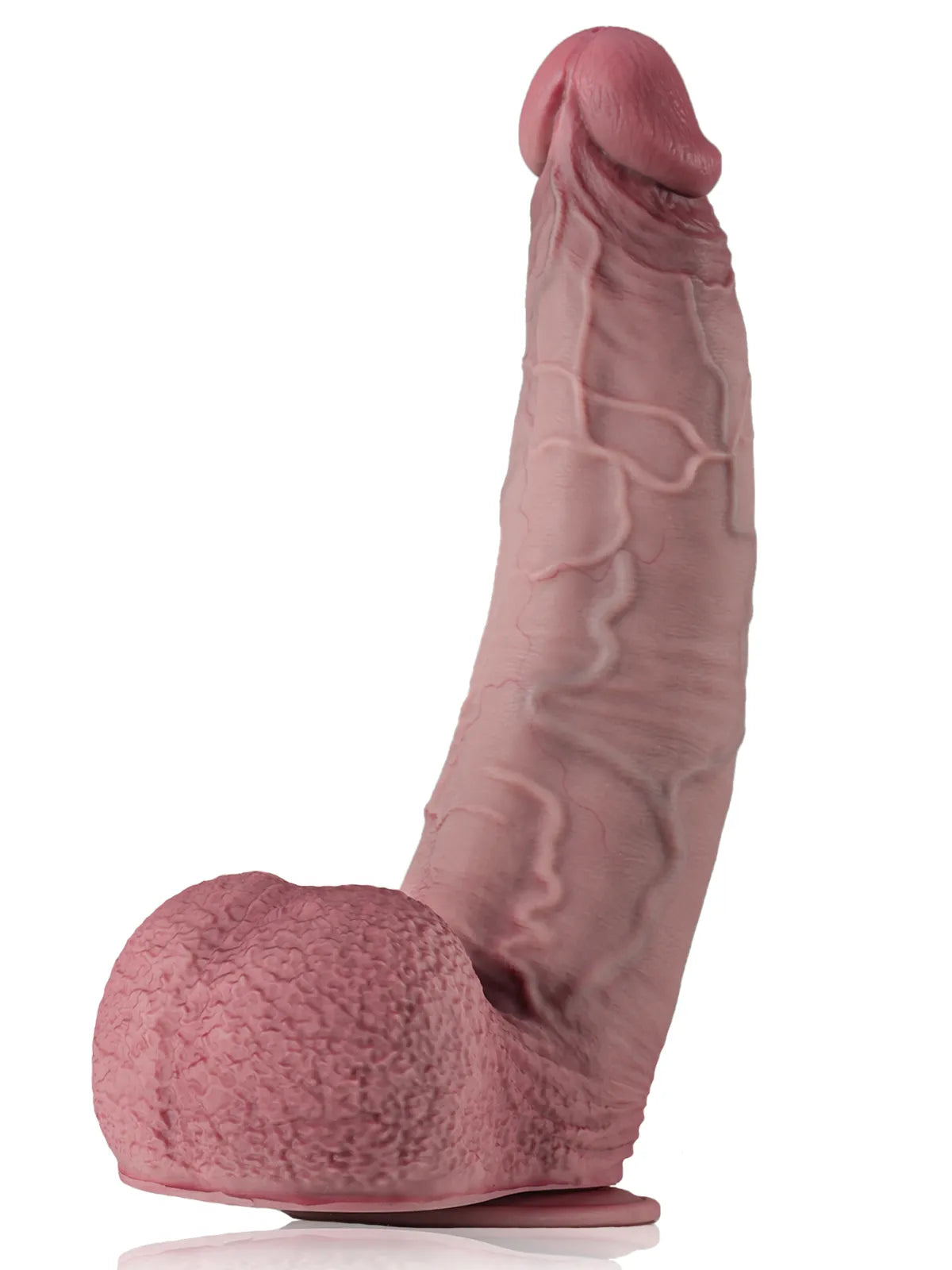 Max - Dildo realistico curvo spesso con testicoli voluminosi - 40,5 cm