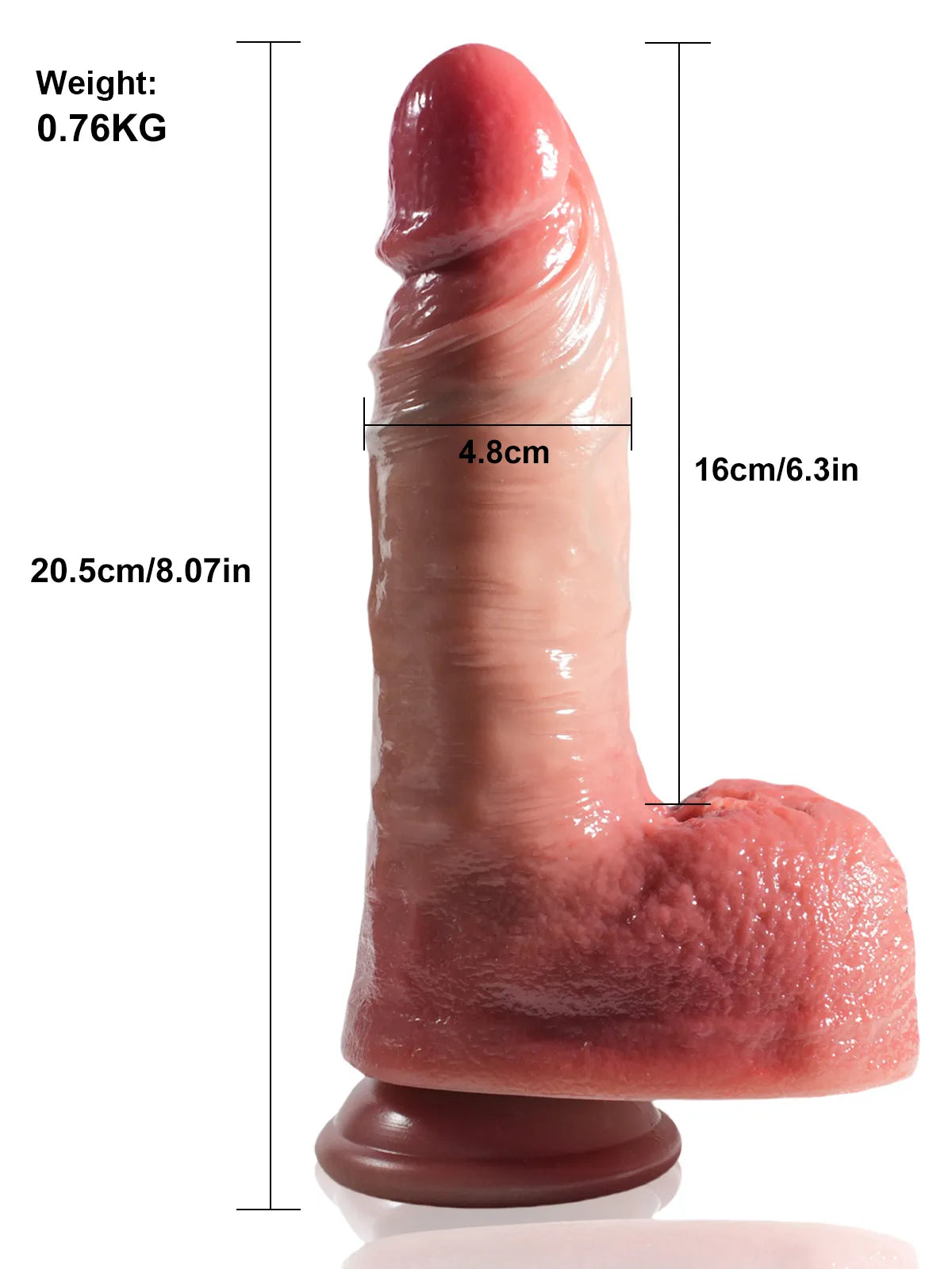 Michele - Dildo spingente e vibrante potente effetto pelle reale - 20,5 cm