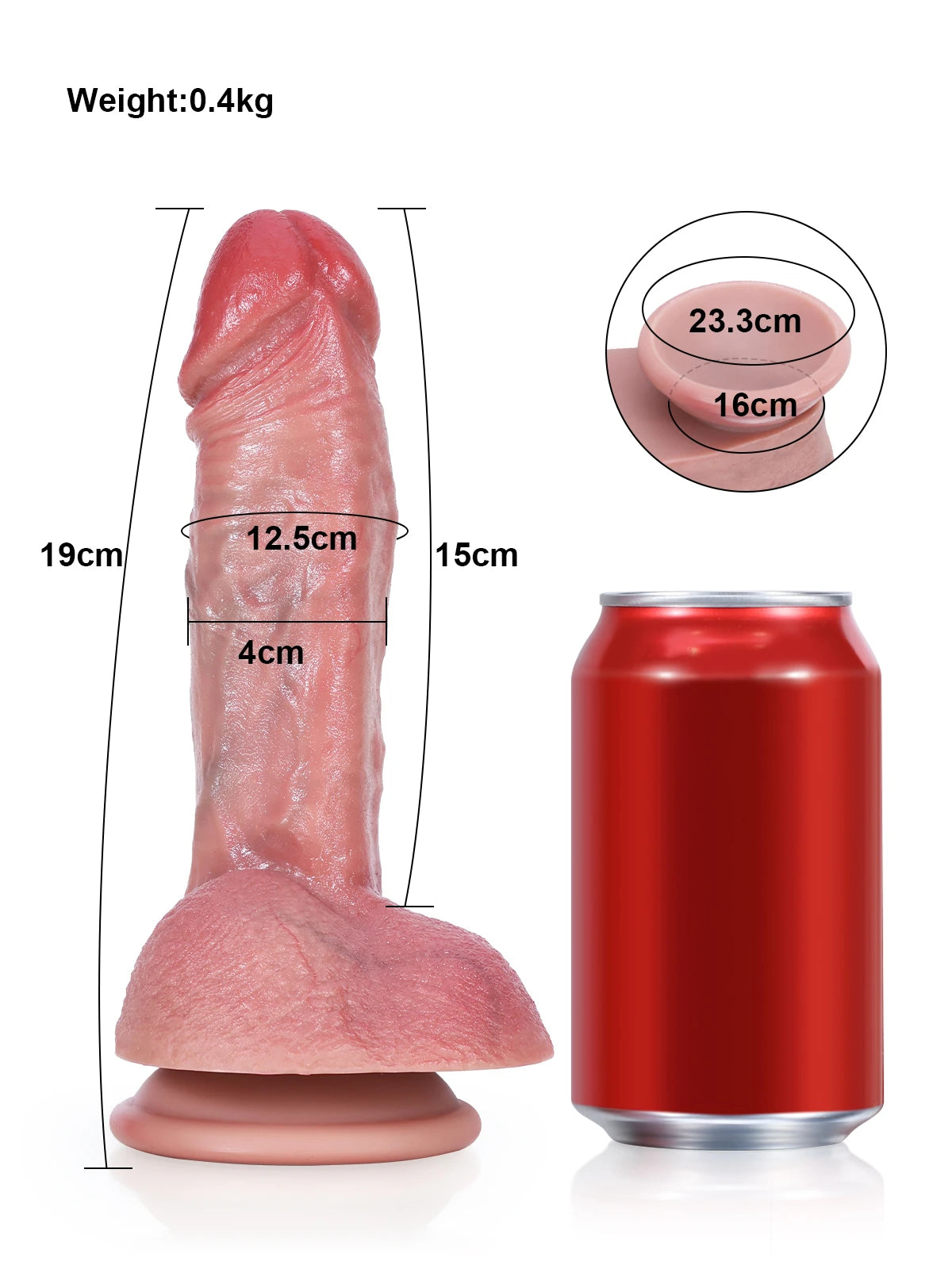 Mike - Dildo Realistico Piccolo con Cresta Sollevata e Testicoli - 19 cm