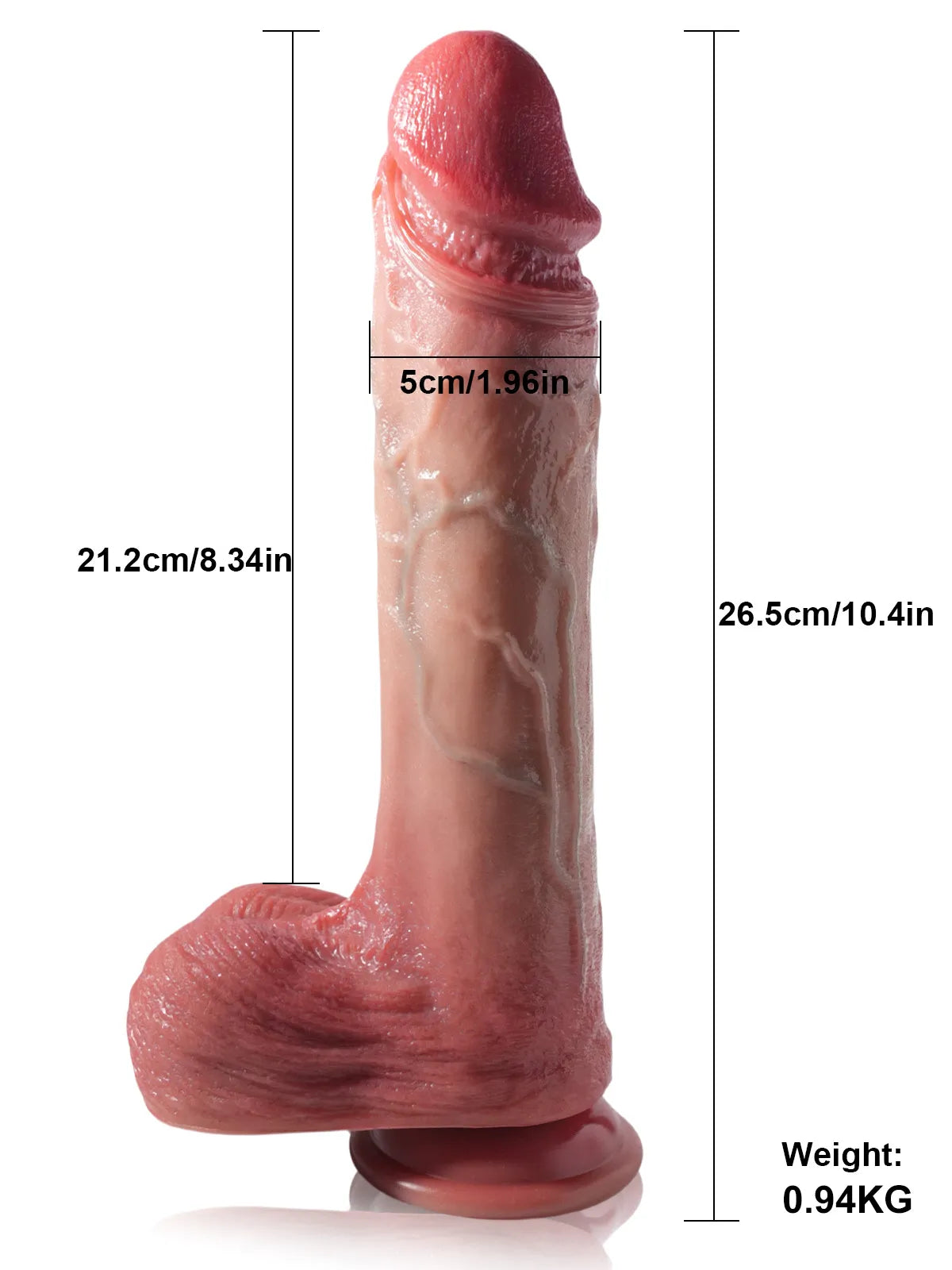 Mirco - Dildo realistico spingente e vibrante con testicoli mobili - 26,5 cm
