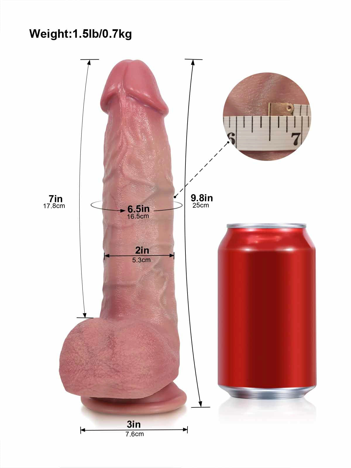 Nico - Dildo vibrante glande a fungo · 3+3+3 modalità - 25 cm