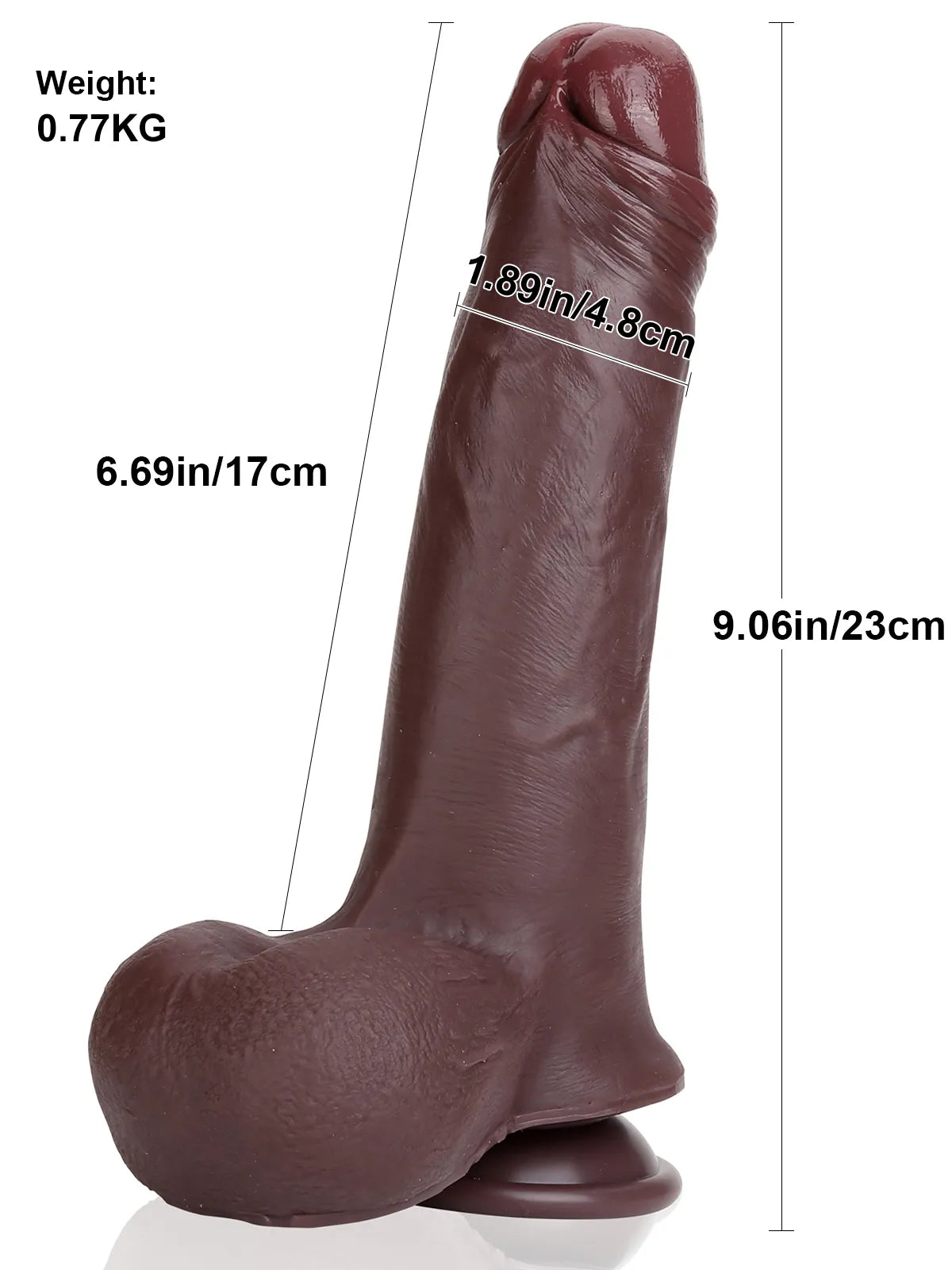 Ottavio - Dildo Nero Ultra Realistico con Pelle Scivolante - 23 cm