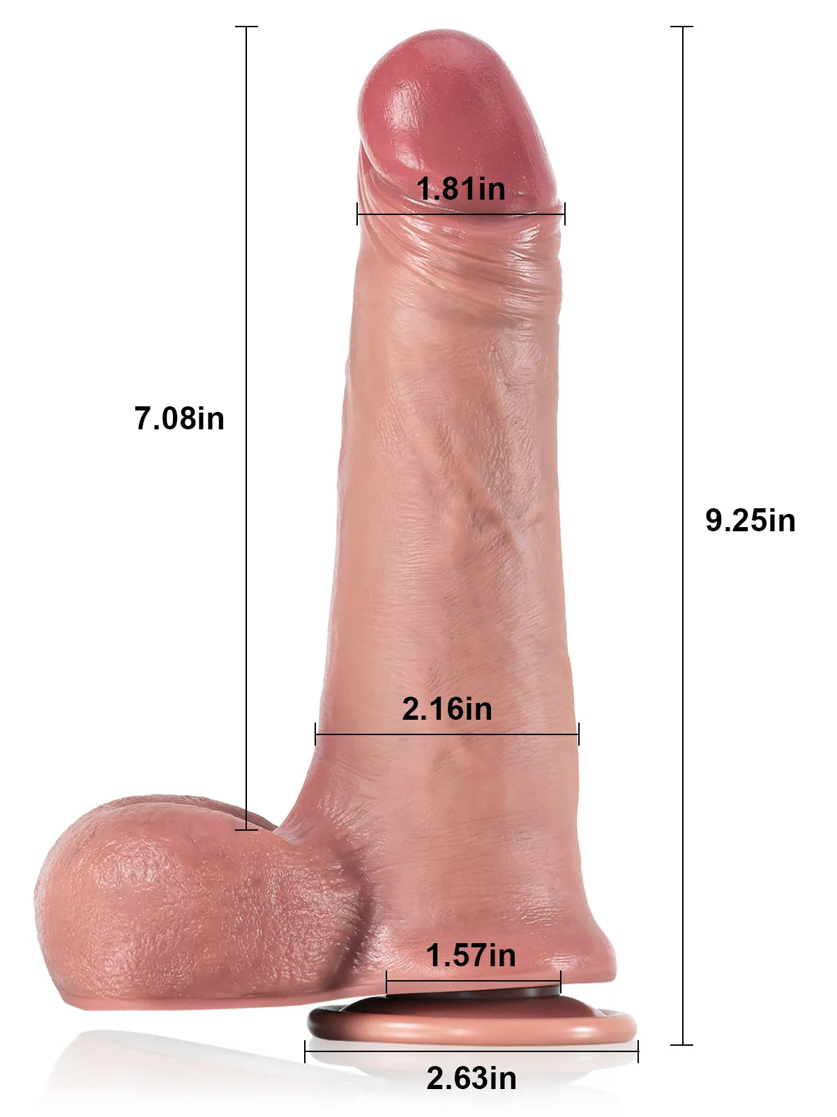 Ottavio - Dildo realistico con effetto pelle scorrevole e testicoli mobili - 23,5 cm