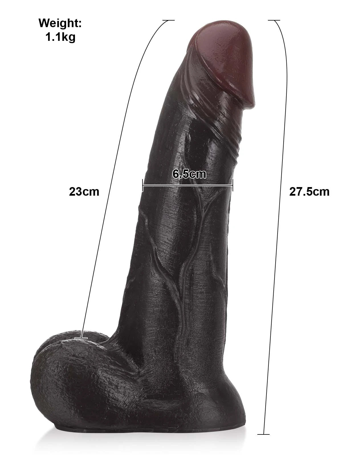 Riccardo - Dildo Vac-U-Lock Enorme con Pelle Scivolante e Testicoli Mobili - 27,5 cm