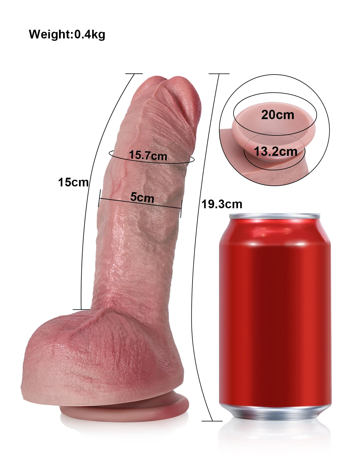 Reece - Dildo Realistico Curvo e Grosso per Punto G - 19,3 cm