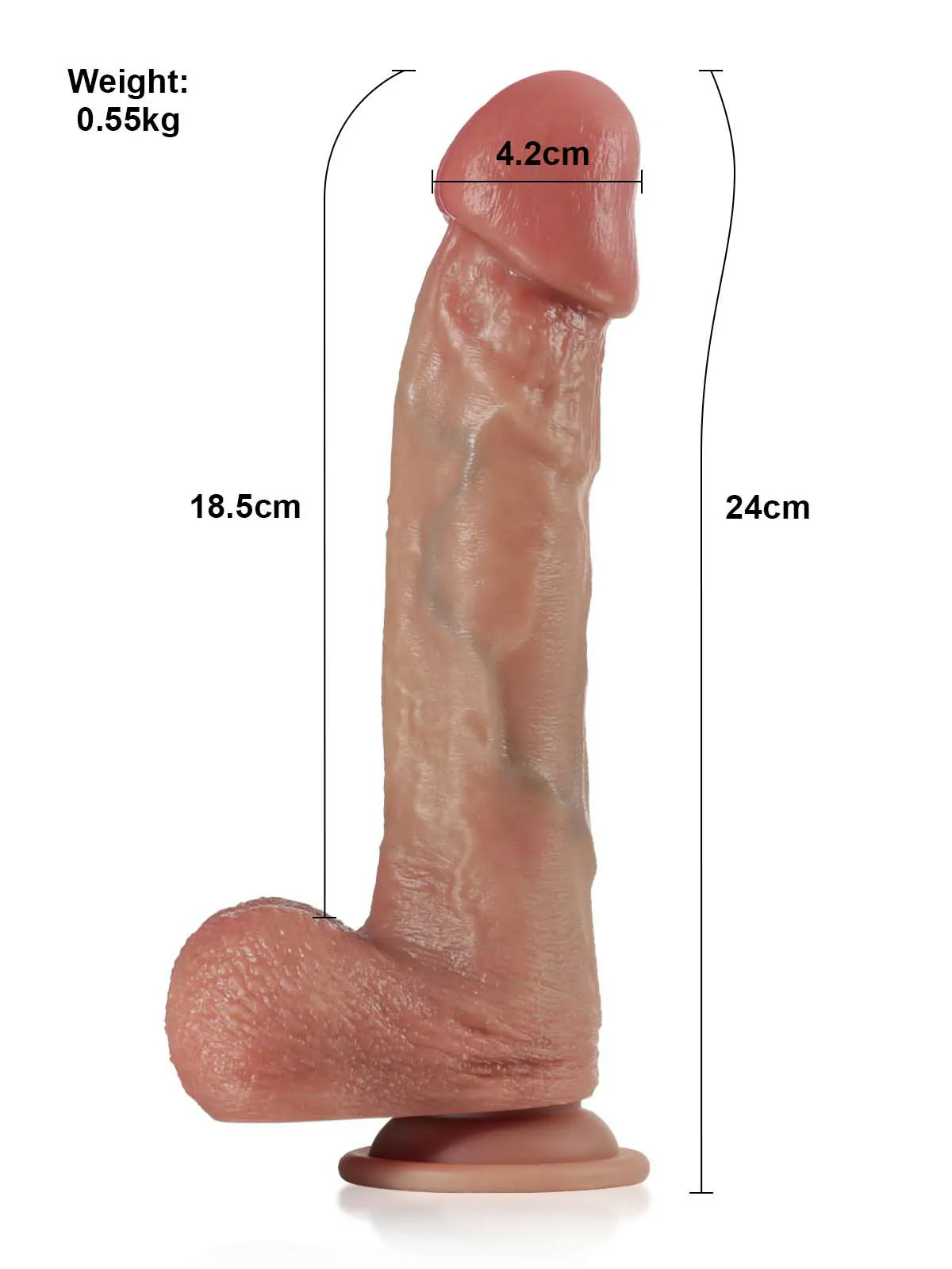 Richard - Dildo Realistico Vibrante con Riscaldamento e Impulsi - 24 cm