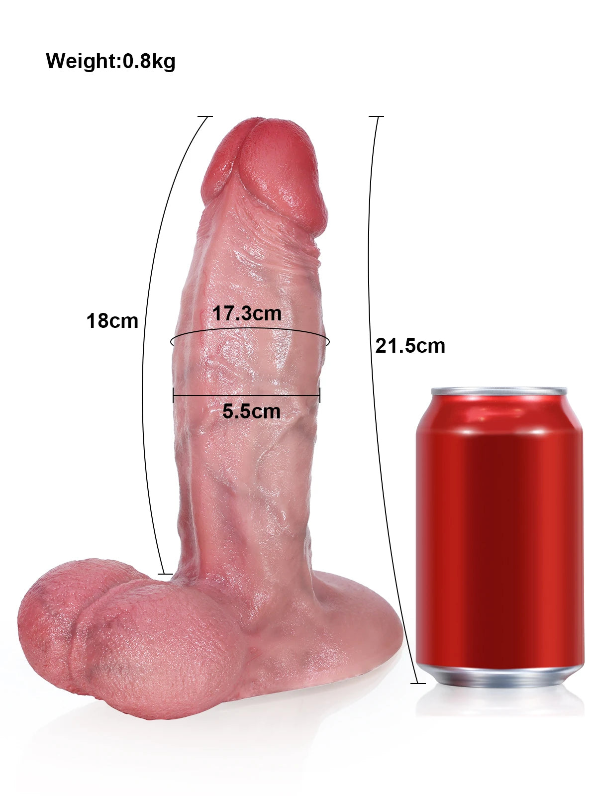 Ross - Dildo Realistico Spesso con Vac-U-Lock e Dettagli Straordinari - 21,5 cm