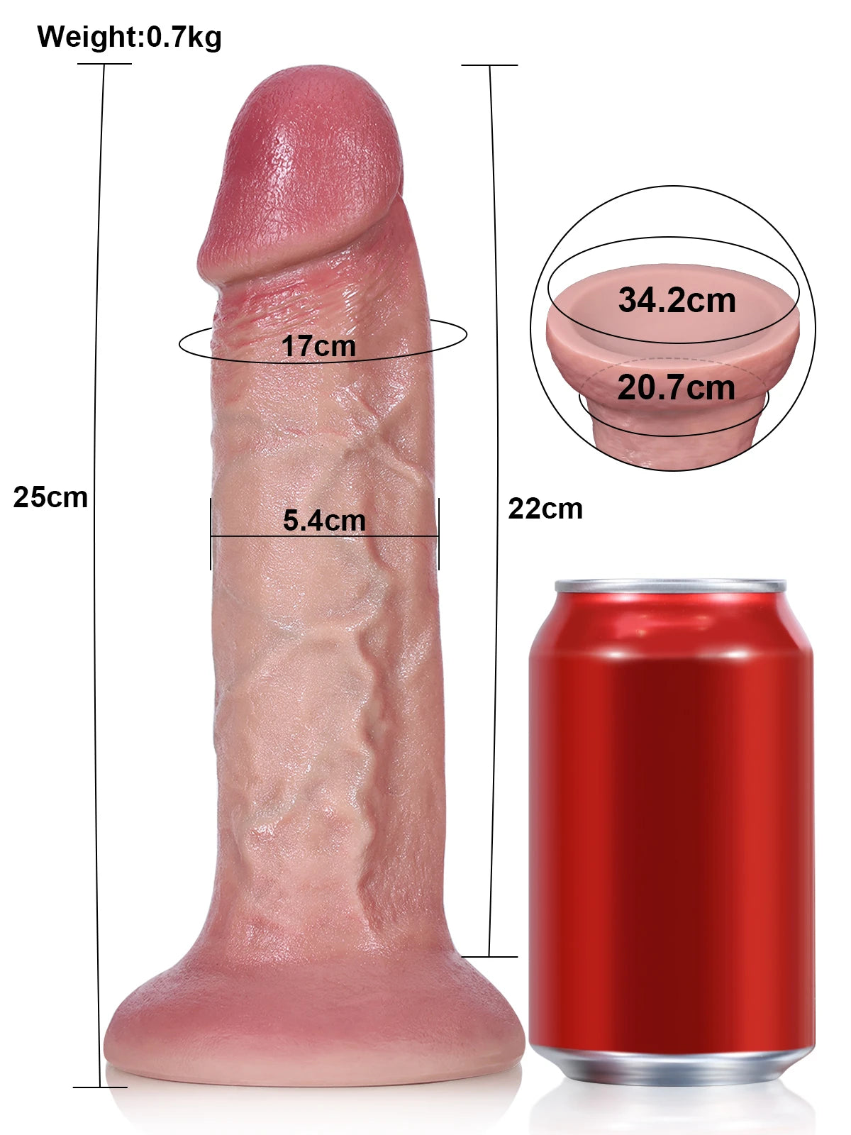 Tony - Dildo Anale Grande e Grosso con Gland Grande - 25 cm