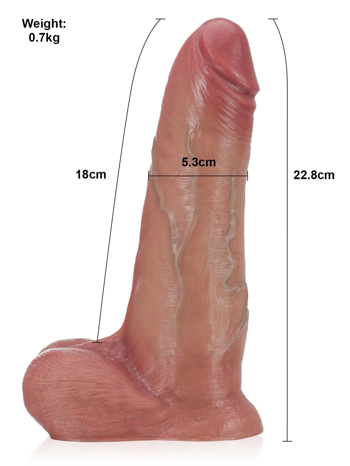 Umberto - Dildo realistico con pelle scorrevole e sistema Vac-U-Lock - 22,8 cm
