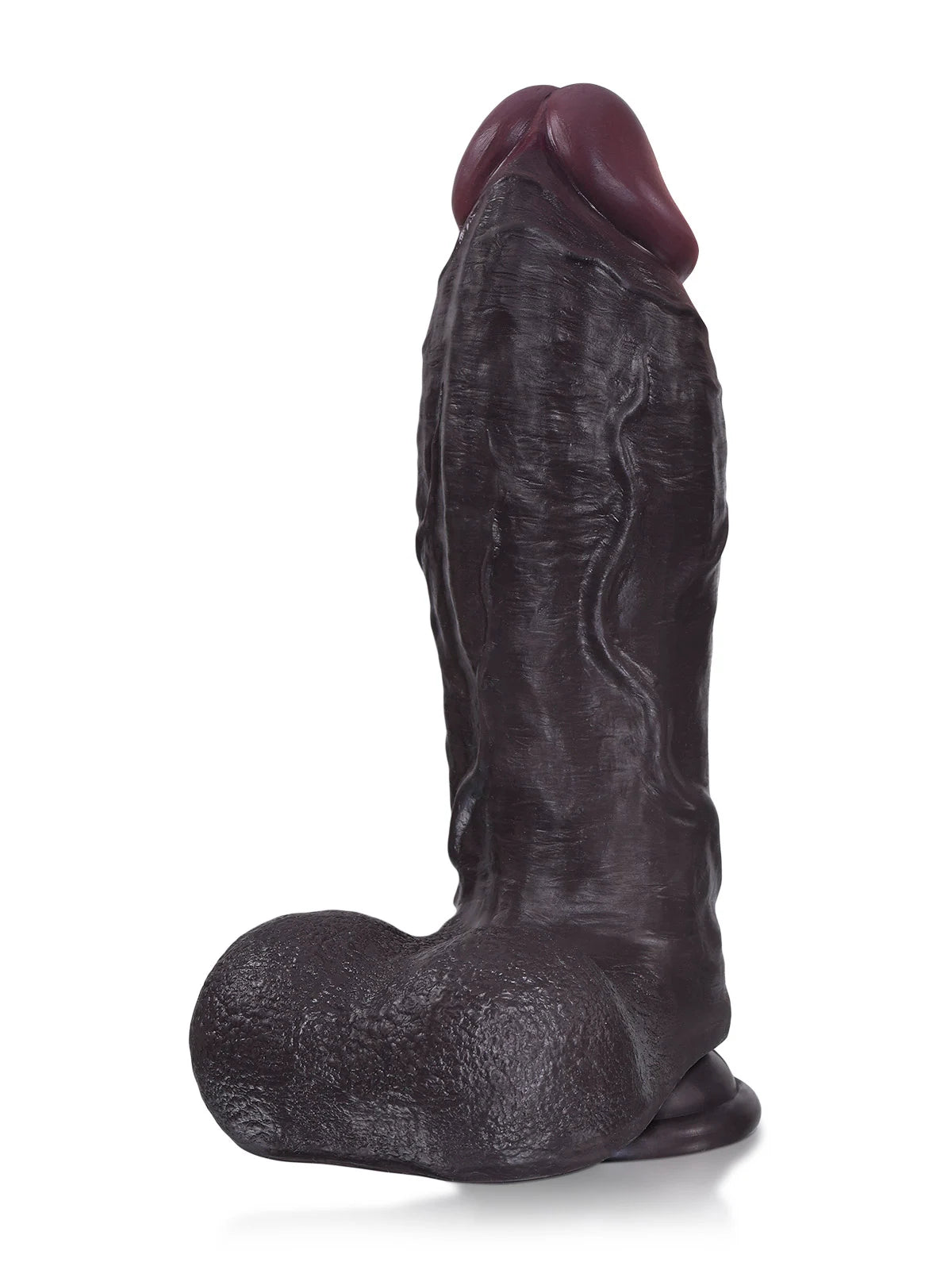 Austin - Dildo realistico spesso nero corpo progressivo venato - 28 cm