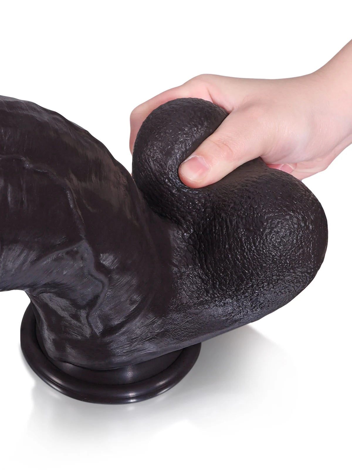 Austin - Dildo realistico spesso nero corpo progressivo venato - 28 cm