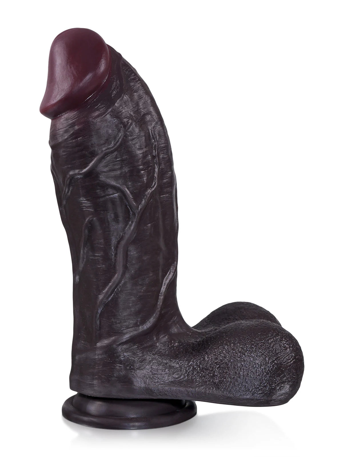 Austin - Dildo realistico spesso nero corpo progressivo venato - 28 cm