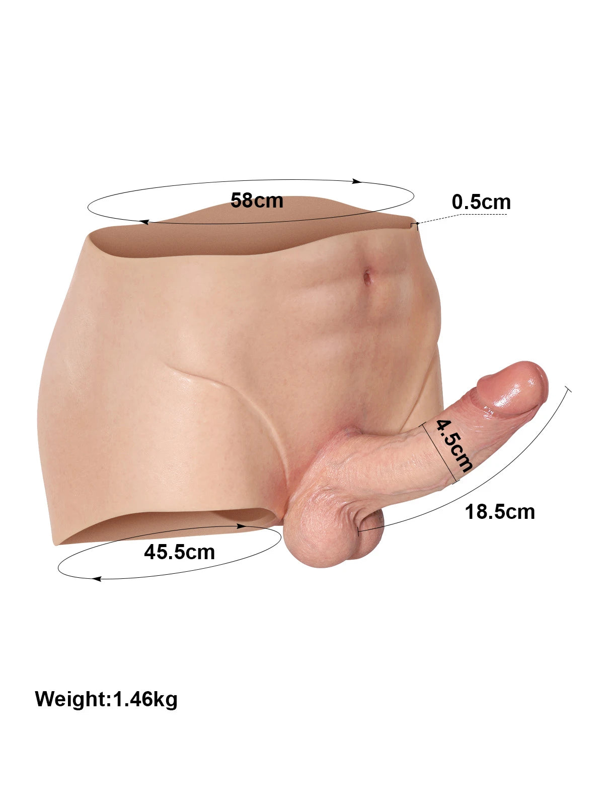 Beck - Mutandine Strap-On in Silicone con Dildo Realistico - 18,5 cm