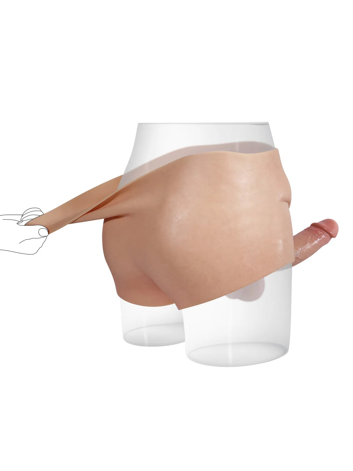 Beck - Mutandine Strap-On in Silicone con Dildo Realistico - 18,5 cm