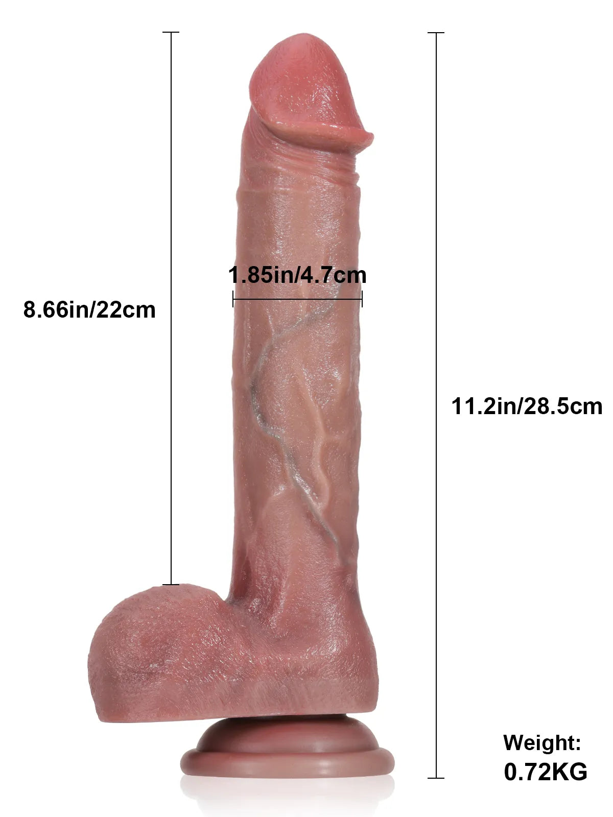 Becker - Dildo Vibrante con Spinta Automatica, 3 Modalità e 7 Vibrazioni - 28,5 cm
