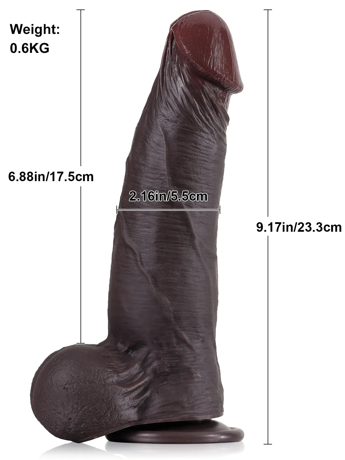 Bennett - Dildo Realistico con Pelle Scivolante e Testicoli Mobili - 23 cm