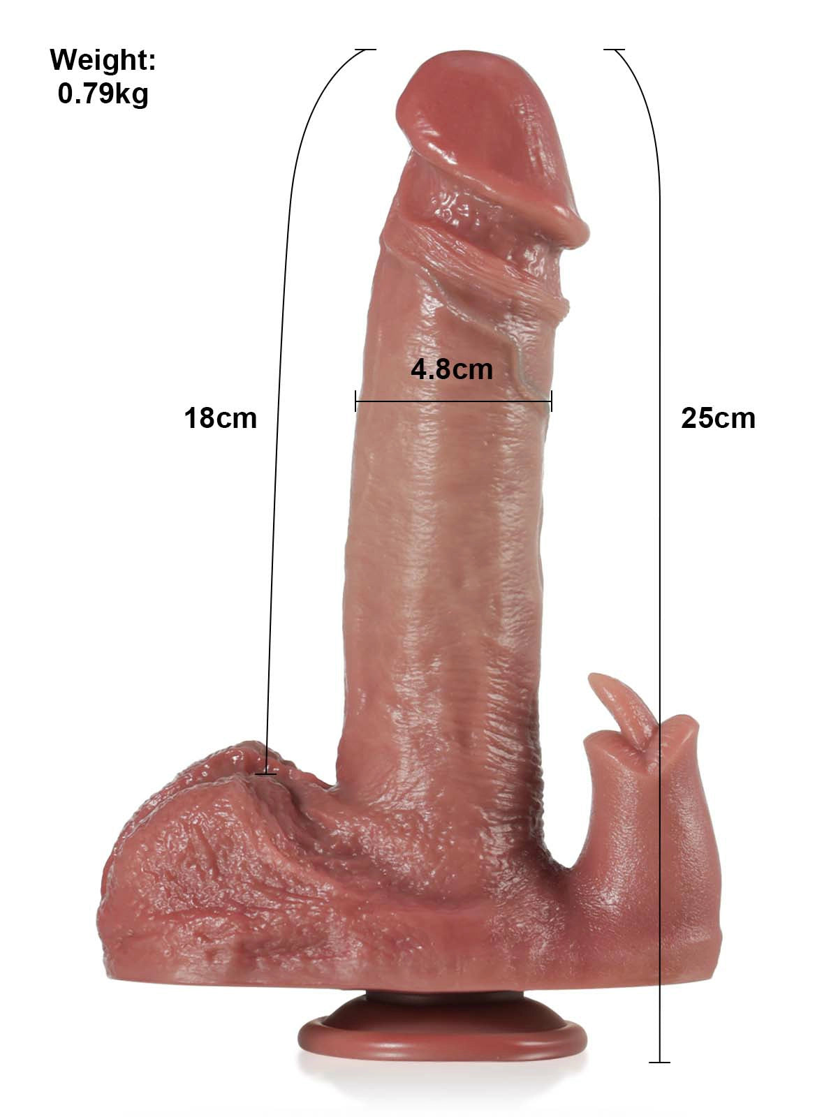 Camillo - Dildo spingente e vibrante con lingua clitoridea e telecomando - 25 cm