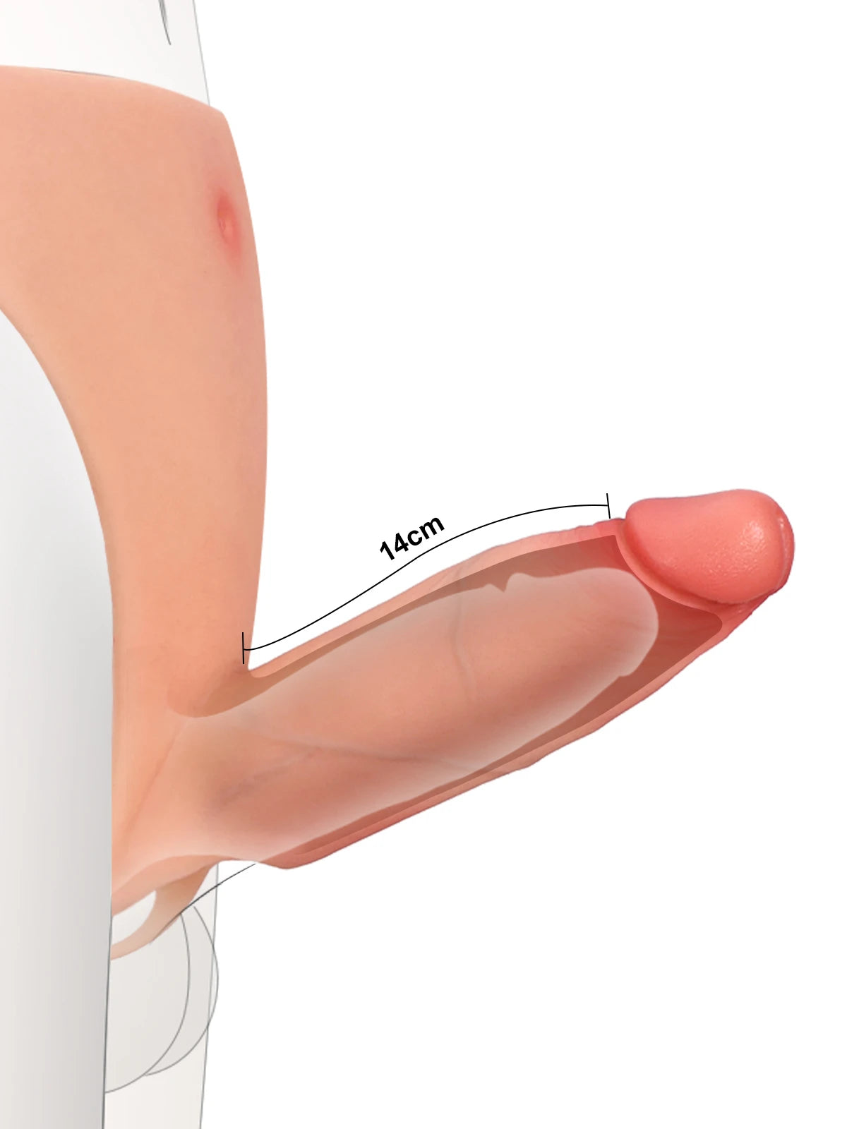 Casey - Strap-On Cavo, Indossabile e Confortevole, in Silicone Premium - 15,2 cm
