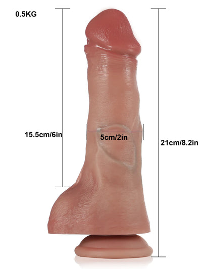 Cesare - Dildo spingente, vibrante e riscaldante con telecomando - 21 cm