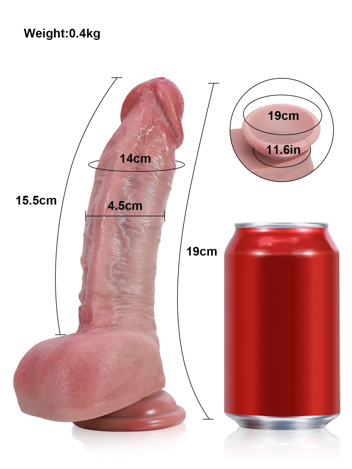 Dave - Dildo realistico in silicone morbido per principianti - 19 cm