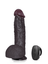 Elias - Dildo realistico vibrante riscaldato nero glande largo 9 modalità - 27 cm