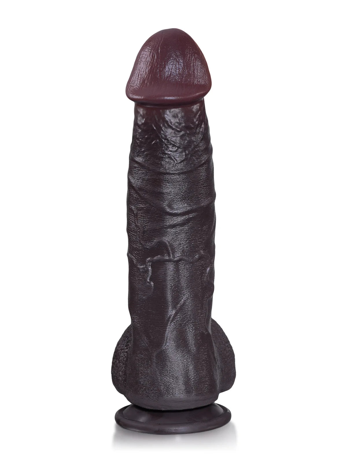 Elias - Dildo realistico vibrante riscaldato nero glande largo 9 modalità - 27 cm