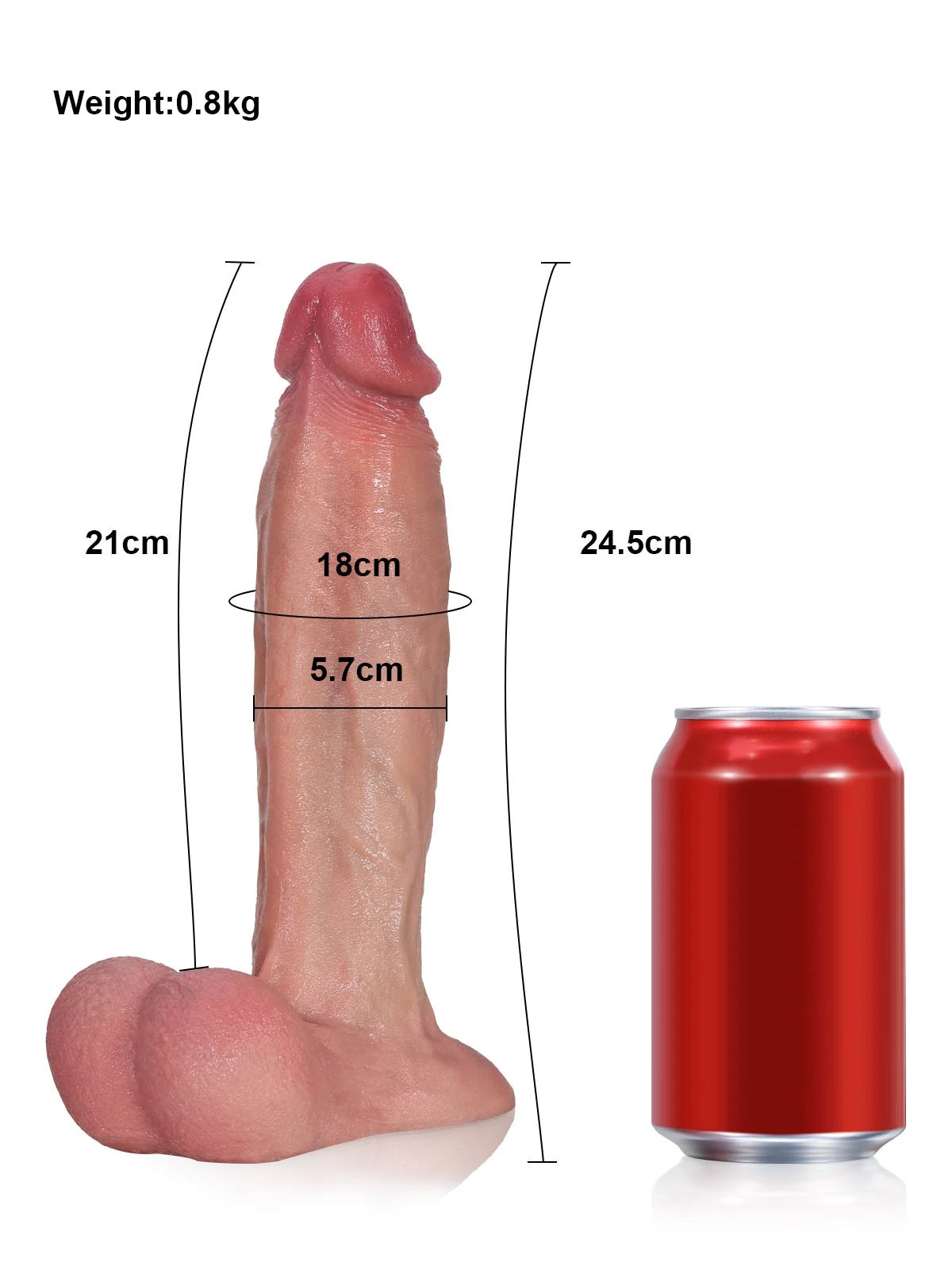 Elrond - Fallo Curvo in Silicone con Punta Affusolata - Compatibile Vac-U-Lock - 24,5 cm