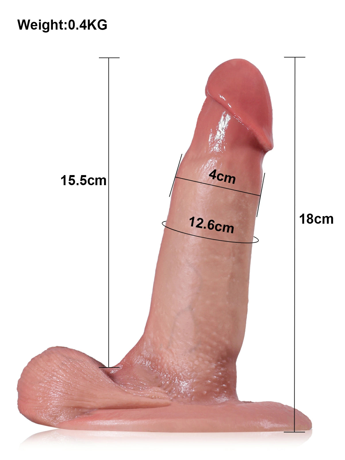 Giacomo - Dildo realistico con pelle scorrevole per principianti - 18 cm