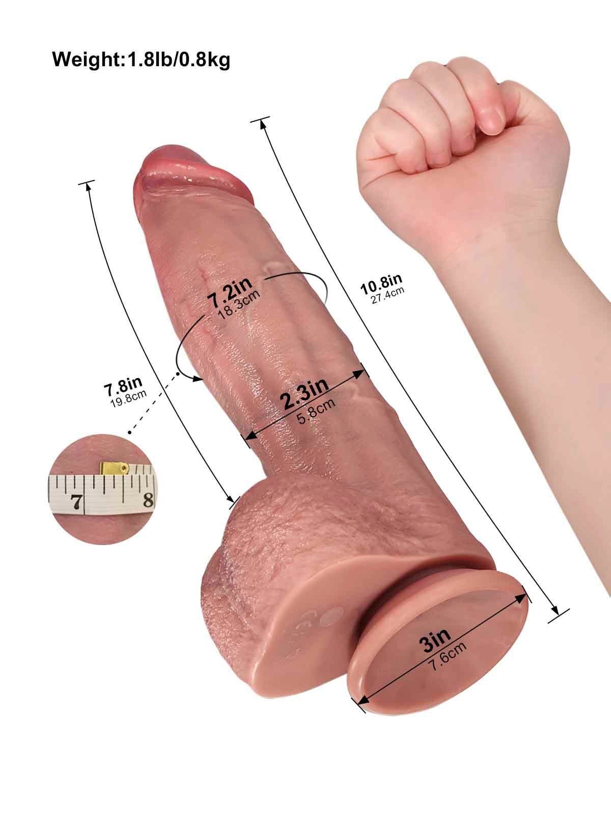 Henry - Dildo vibrante riscaldato corpo largo · 3+3+3 modalità - 27,4 cm