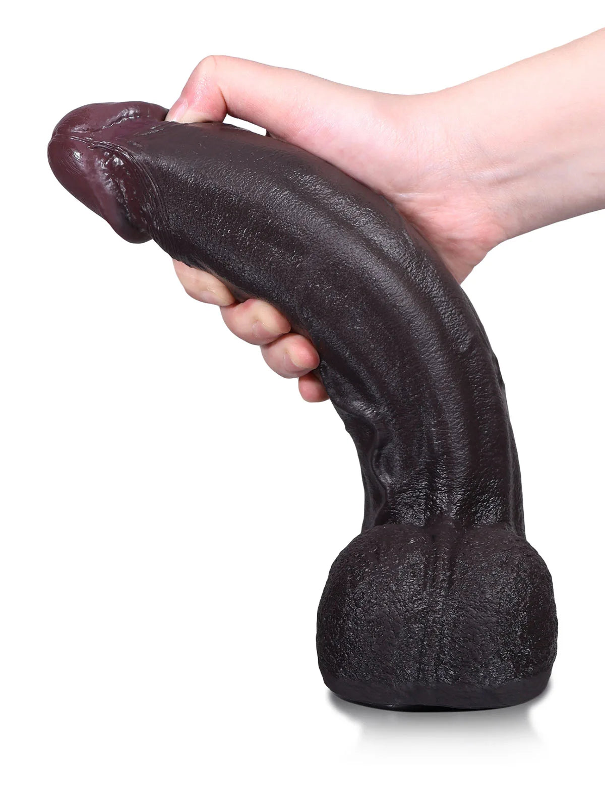 Henry - Dildo realistico spesso nero flessibile glande affusolato - 27,4 cm