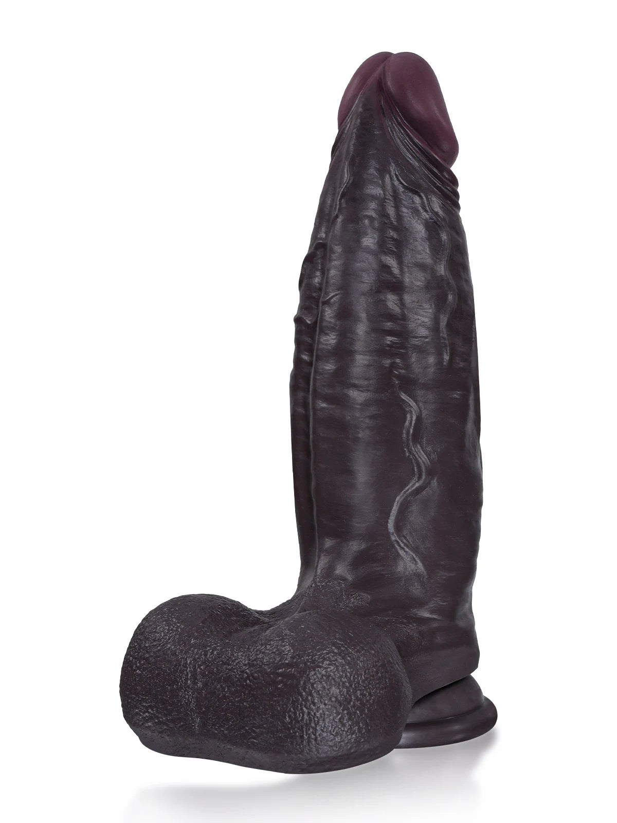 Hugo - Dildo realistico spesso nero corpo generoso con glande affusolato - 29,2 cm