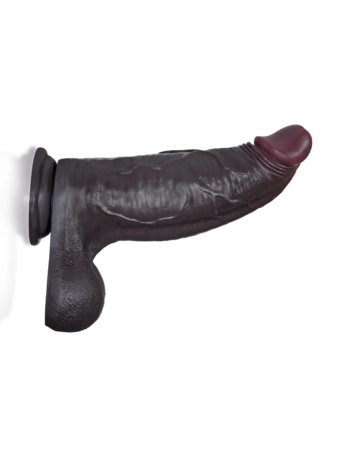 Hugo - Dildo realistico spesso nero corpo generoso con glande affusolato - 29,2 cm