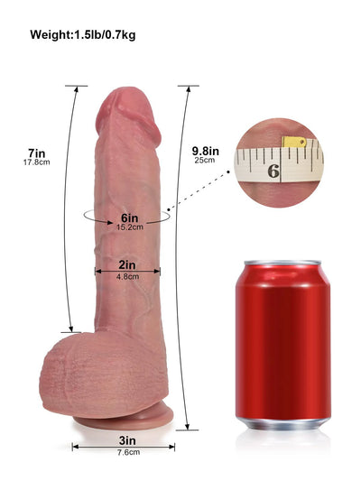 Ivan - Dildo vibrante riscaldato con cresta dorsale · 3+3+3 modalità - 25 cm