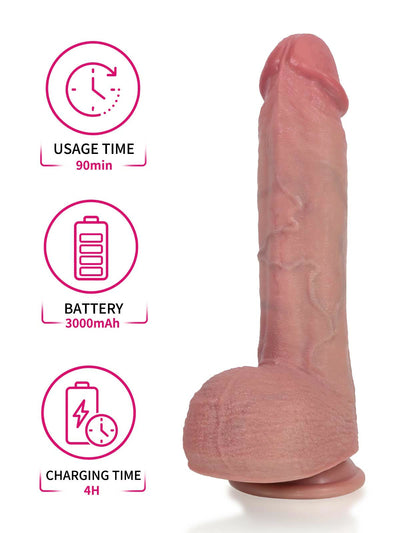 Ivan - Dildo vibrante riscaldato con cresta dorsale · 3+3+3 modalità - 25 cm