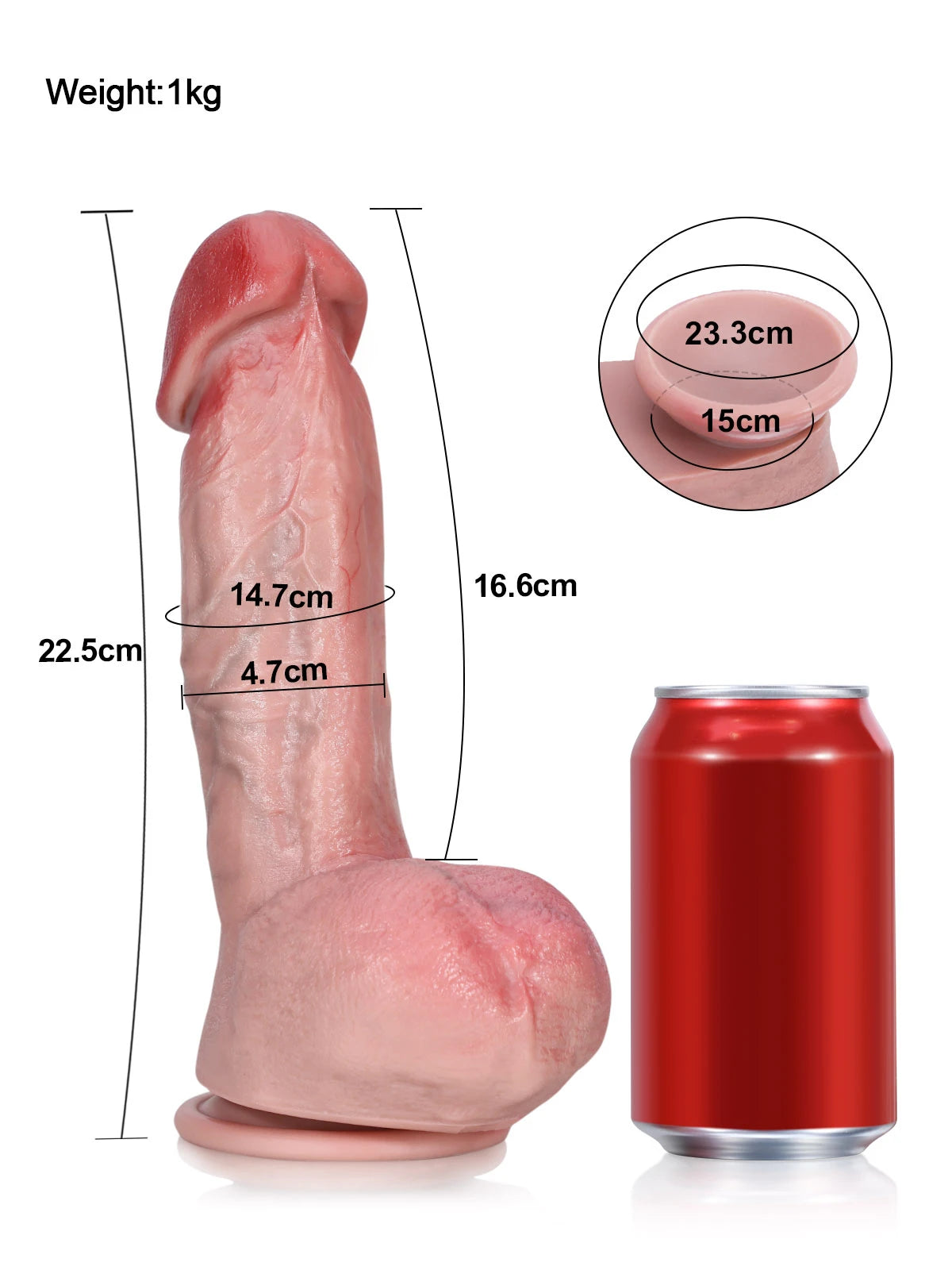 Jack - Dildo realistico morbido con glande gonfio e testicoli mobili - 22,5 cm